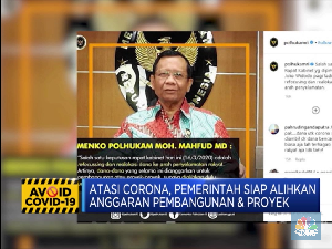 Atasi Corona,Pemerintah Alihkan Anggaran Pembangunan & Proyek