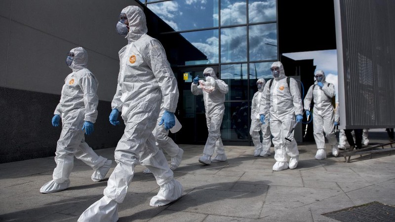 Spanyol telah menerapkan kebijakan lockdown nasional untuk menekan penyeberan virus corona.
