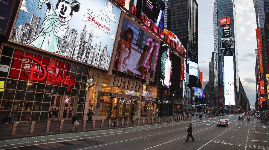 Kondisi Terkini Kota New York yang Lumpuh Karena Virus Corona. (AP/Wong Maye-E)