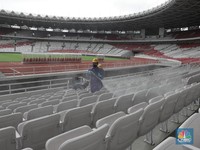 Cegah Virus Corona, Stadion Utama GBK 'Diguyur' Disinfektan