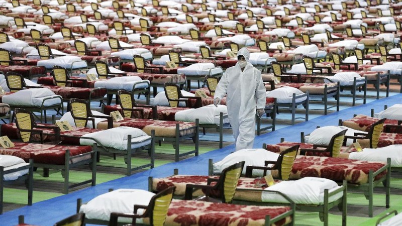 Sebuah pusat pameran di Teheran, Iran, diubah menjadi rumah sakit sementara bagi pasien virus corona.