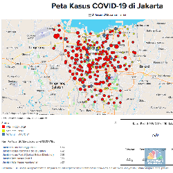 Peta Corona Jakarta 1 April : 794 Positif, 87 Meninggal