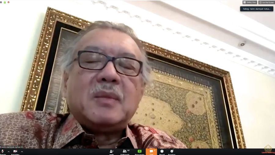 Konfrensi Pers Ketua Dewan Komisioner LPS, Halim Alamsyah terkait Stimulus Ekonomi pada Rabu (01/04) (Youtube Kementerian Keuangan)