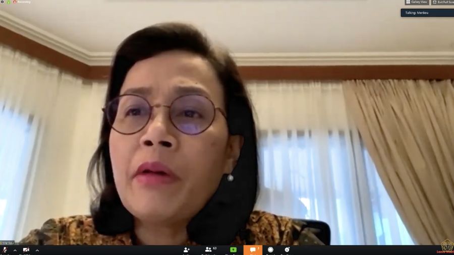 Konfrensi Pers Menteri Keuangan, Sri Mulyani terkait Stimulus Ekonomi pada Rabu (01/04) (Youtube Kementerian Keuangan)