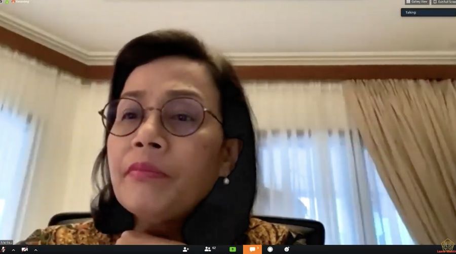 Konfrensi Pers Menteri Keuangan, Sri Mulyani terkait Stimulus Ekonomi pada Rabu (01/04) (Youtube Kementerian Keuangan)
