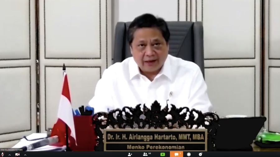 Konfrensi Pers Menteri Koordinator Bidang Perekonomian, Airlangga Hartarto terkait Stimulus Ekonomi pada Rabu (01/04) (Youtube Kementerian Keuangan)