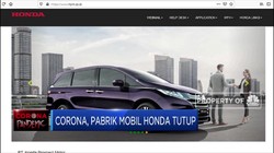 Pabrik Mobil Honda Tutup Akibat Corona