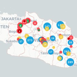 Peta Corona Jabar 17 April : 570 Positif, 53 Tewas, 28 Sembuh