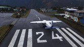 Pesawat pribadi bersiap lepas landar dari bandara Tenzing-Hillari di Lukla, 140 kilometer dari Kathmandu. Saat ini Nepal sendiri sedang mengunci diri dari pendatang untuk mencegah wabah corona menyebar ke dalam negeri. (Photo by Prakash MATHEMA / AFP)