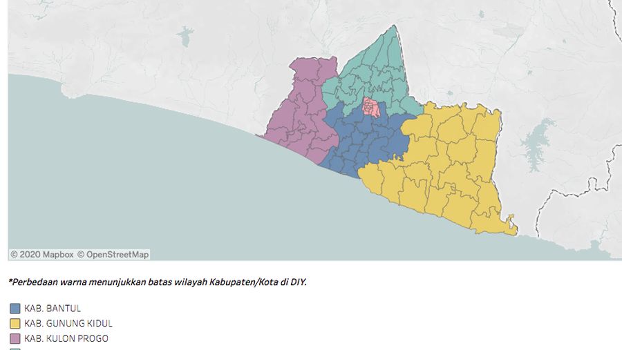 Kasus COVID-19 tersebar di 33 provinsi. Provinsi DKI Jakarta memuat kasus paling banyak.