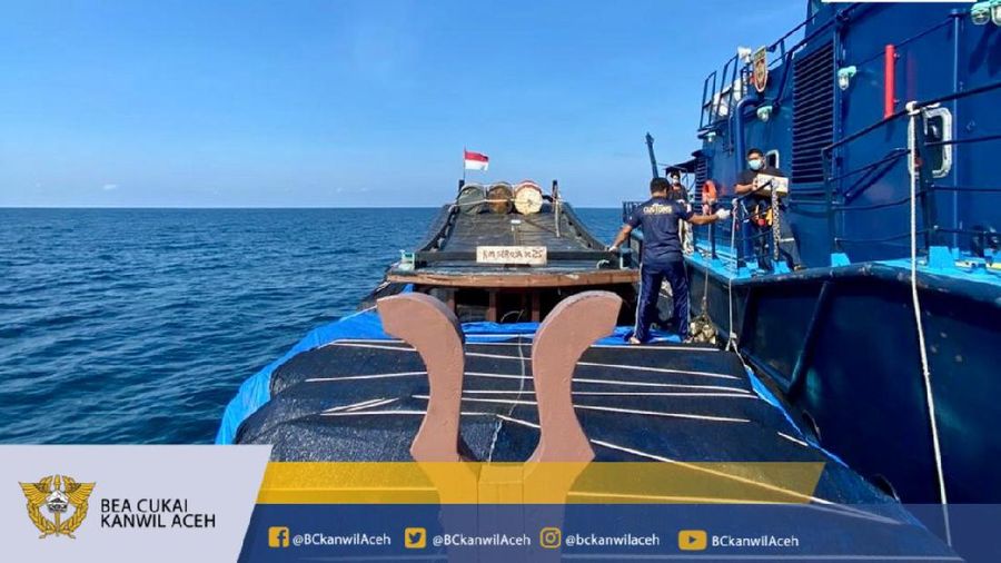 Bea Cukai Gagalkan Penyelundupan Rokok Impor Ilegal Asal Thailand di Perairan Tanjung Jambo Aye (Dok. Bea Cukai Aceh)