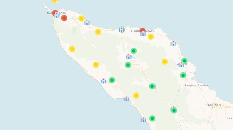 Peta Penyebaran Covid-19 di Aceh (11/4/2020). (covid19.acehprov.go.id)