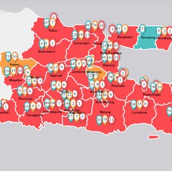 Update Peta Corona Jatim: 474 Orang Positif, 14.931 ODP