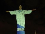 Melihat Patung Yesus di Brasil Bermandi Cahaya Tenaga Medis