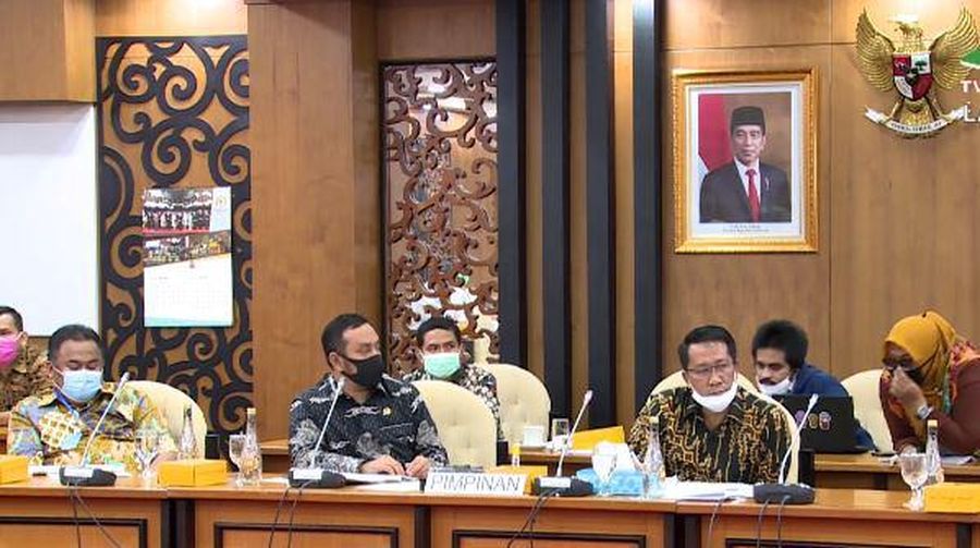 Baleg DPR RI Raker Virtual Dengan Pemerintah Tentang RUU Cipta Kerja. (TV Parlemen)