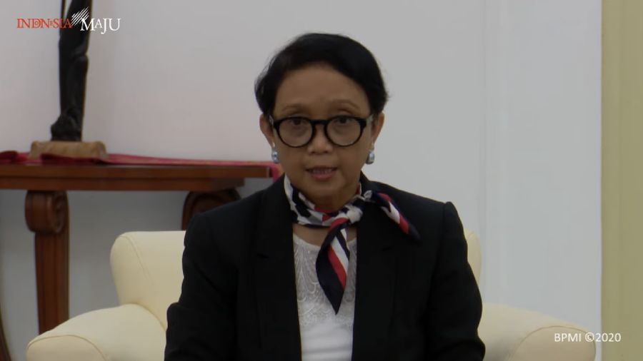 Menlu RI Retno Marsudi Konpers hasil KTT.