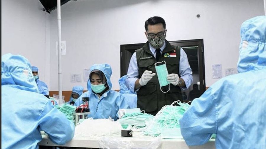 Produksi 1 juta masker Jabar (Twitter)