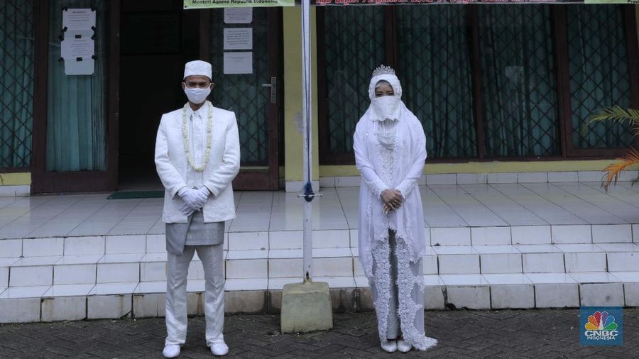 Pernikahan di Tengah Pandemi Covid-19 (CNBC Indonesia/Muhammad Sabki)