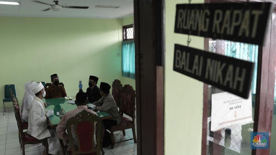 Pernikahan di Tengah Pandemi Covid-19 (CNBC Indonesia/Muhammad Sabki)