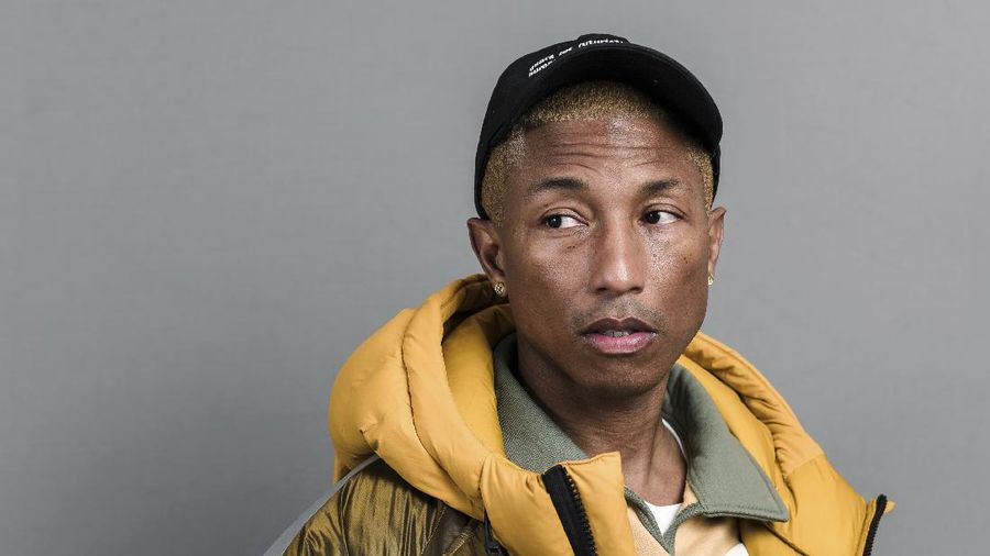 This Dec. 4, 2019 photo shows Pharrell Williams posing for a portrait in New York. (Photo by Christopher Smith/Invision/AP)