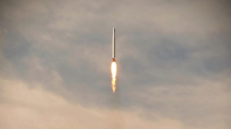 In this photo released Wednesday, April 22, 2020, by Sepahnews, an Iranian rocket carrying a satellite is prepared for launch from an undisclosed site believed to be in Iran's Semnan province. Iran's Revolutionary Guard said Wednesday it put the Islamic Republic's first military satellite into orbit, dramatically unveiling what experts described as a secret space program with a surprise launch that came amid wider tensions with the United States. (Sepahnews via AP)
