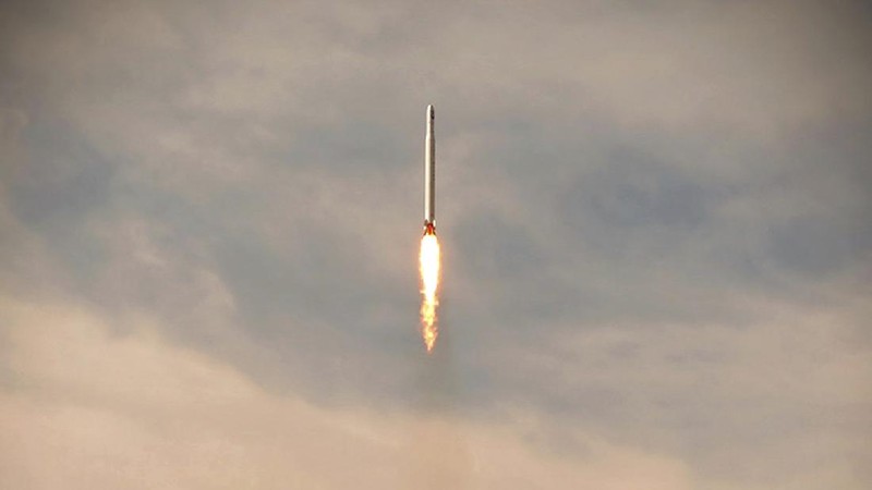 In this photo released Wednesday, April 22, 2020, by Sepahnews, an Iranian rocket carrying a satellite is prepared for launch from an undisclosed site believed to be in Iran's Semnan province. Iran's Revolutionary Guard said Wednesday it put the Islamic Republic's first military satellite into orbit, dramatically unveiling what experts described as a secret space program with a surprise launch that came amid wider tensions with the United States. (Sepahnews via AP)