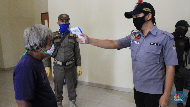 GOR Tanah Abang yang Jadi Penampungan Tunawisma. (CNBC Indonesia/Tri Susilo)