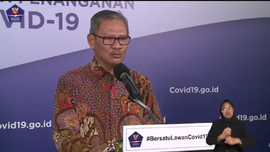 Screenshot/Jubir Covid-19 Achmad Yurianto (BNPB)