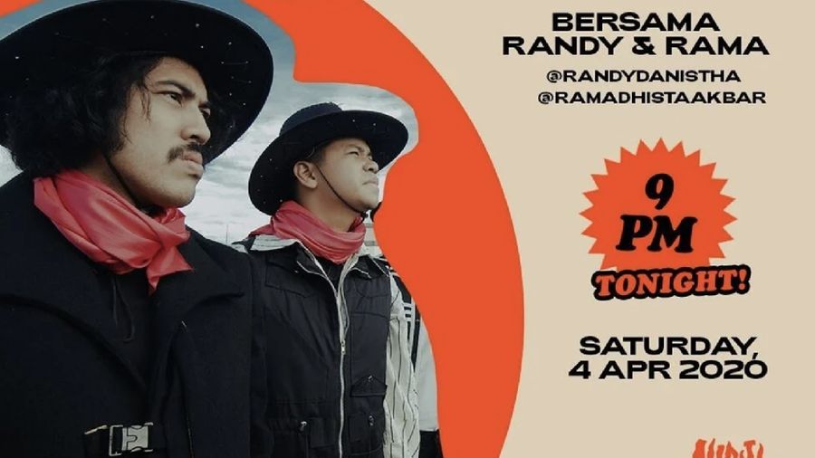 Randy Danistha dan Rama Dhista Akbar secara teratur streaming acara yang disebut Karma di halaman Instagram mereka. Foto: Nidji