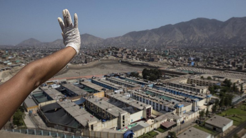 Para tahanan di penjara Lurigancho di Lima, Peru. AP/Rodrigo Abd