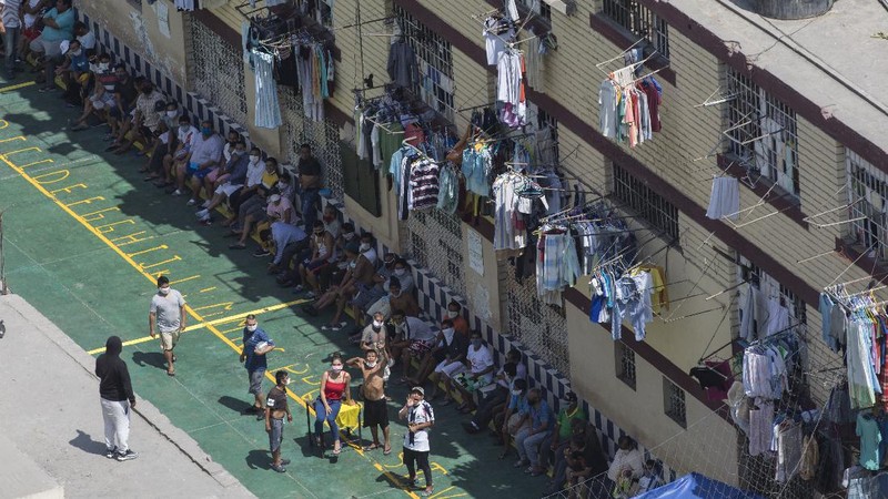 Para tahanan di penjara Lurigancho di Lima, Peru. AP/Rodrigo Abd