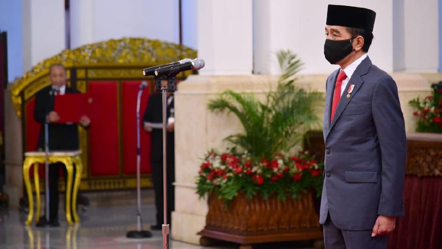 Pengucapan Sumpah/Janji Ketua MA dan Hakim Konstitusi, Istana Negara, 30 April 2020. Foto: Muchlis Jr - Biro Pers Sekretariat Presiden