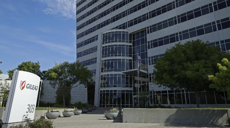 Gilead Sciences headquarters are seen on Thursday, April 30, 2020, in Foster City, Calif. White House health advisor Dr. Anthony Fauci said Wednesday, April 29 that data from a coronavirus drug trial testing Gilead Sciences' antiviral drug remdesivir showed