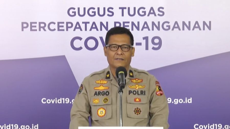 Penegakan Hukum Larangan Mudik – Temuan Pelanggaran PSBB - Brigjen Pol Raden Prabowo Argo Yuwono, S.I.K, M.Si– Karo Penmas Divhumas Polri. (BNPB)