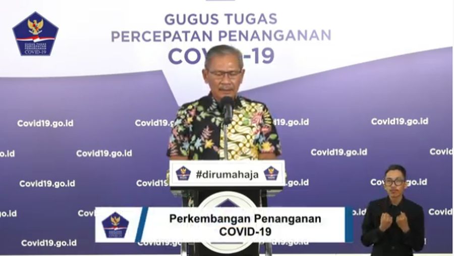 Juru Bicara Pemerintah untuk Penanganan Covid-19 Achmad Yurianto  (Youtube BNPB Indonesia)