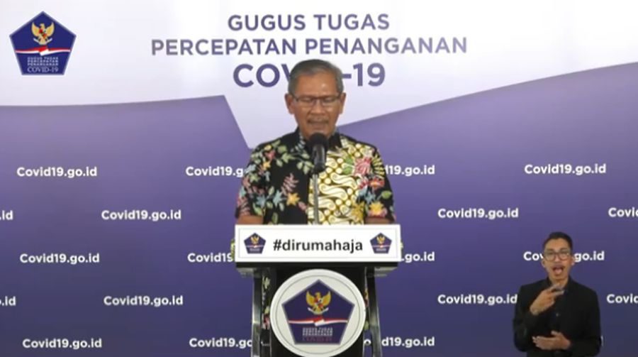 Juru Bicara Pemerintah untuk Penanganan Covid-19 Achmad Yurianto  (Youtube BNPB Indonesia)