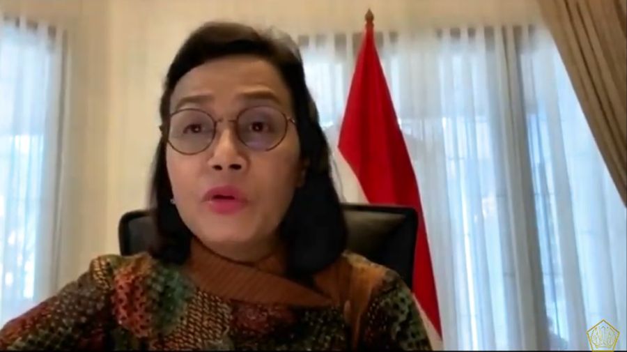 Menteri Keuangan, Sri Mulyani dalam konferensi pers Komite Stabilitas Sistem Keuangan (KSSK). (Youtube Kemenkeu RI)