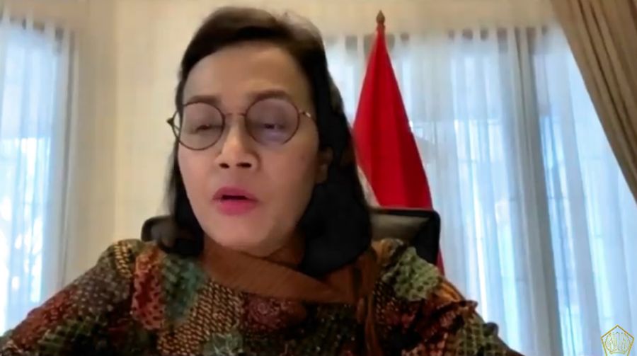 Menteri Keuangan, Sri Mulyani dalam konferensi pers Komite Stabilitas Sistem Keuangan (KSSK). (Youtube Kemenkeu RI)