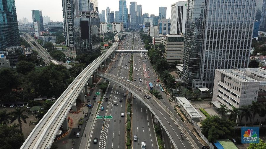 Lalu Lintas di Jakarta (CNBC Indonesia/ Andrean Kristianto)