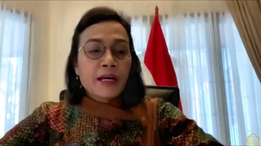 Menteri Keuangan, Sri Mulyani dalam konferensi pers Komite Stabilitas Sistem Keuangan (KSSK). (Youtube Kemenkeu RI)