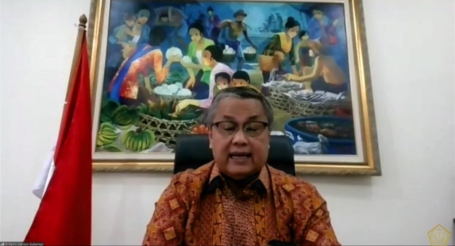 Gubernur Bank Indonesia Perry Warjiyo dalam konferensi pers Komite Stabilitas Sistem Keuangan (KSSK). (Youtube Kemenkeu RI)