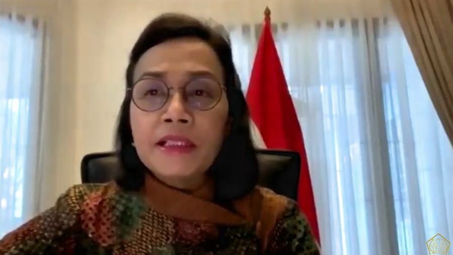Menteri Keuangan, Sri Mulyani dalam konferensi pers Komite Stabilitas Sistem Keuangan (KSSK). (Youtube Kemenkeu RI)