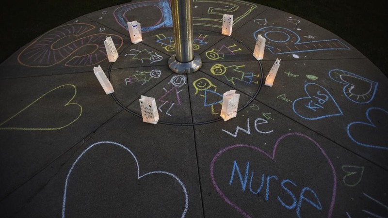 An image of Florence Nightingale is projected on the Houses of Parliament in Westminster, London, on International Nurses Day and to mark the 200th anniversary of the birth of the nurse, Tuesday, May 12, 2020. Historians have praised Florence Nightingale on the 200th anniversary of her birth, and said her legacy has 