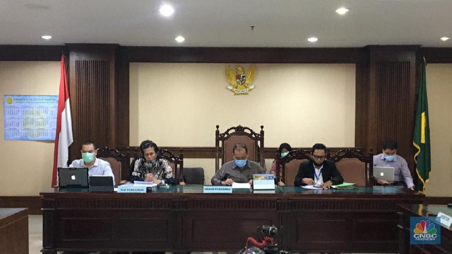 Proses sidang Penundaan Kewajiban Pembayaran Utang (PKPU) PT Karya Citra Nusantara (KCN). (CNBC Indonesia/ Hidayat Surbakti)