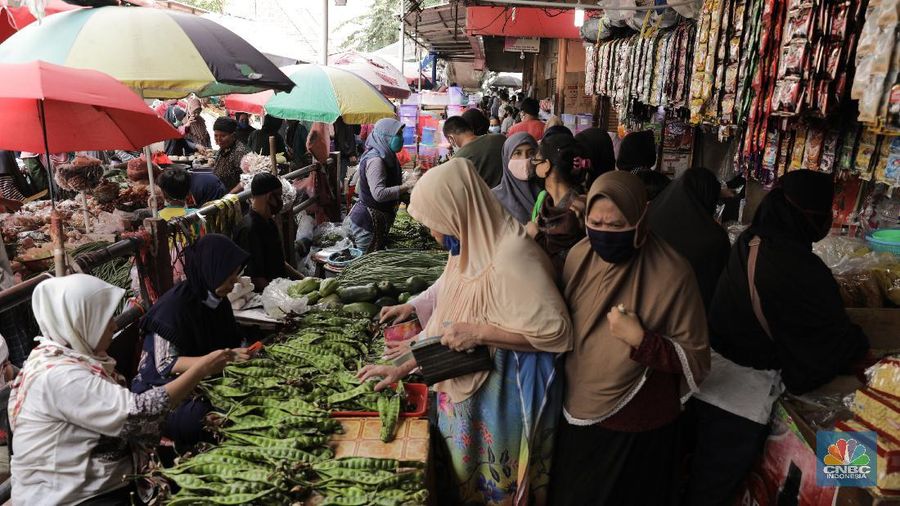 Pasar Kebayoran Lama saat PSBB Jakarta