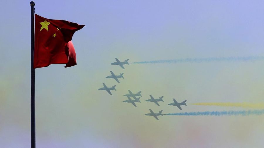 China's K-8 aircraft from the Aerobatic Team