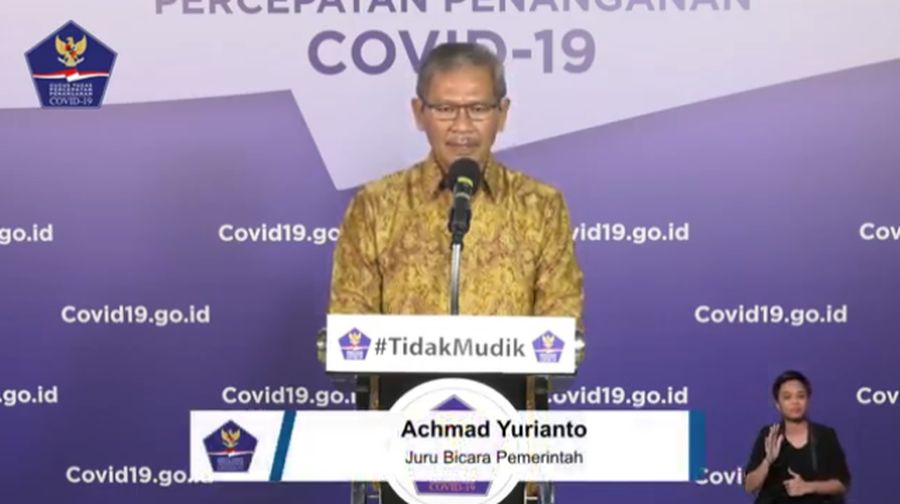 Juru Bicara Pemerintah untuk Penanganan Covid-19 Achmad Yurianto  (Youtube BNPB Indonesia)