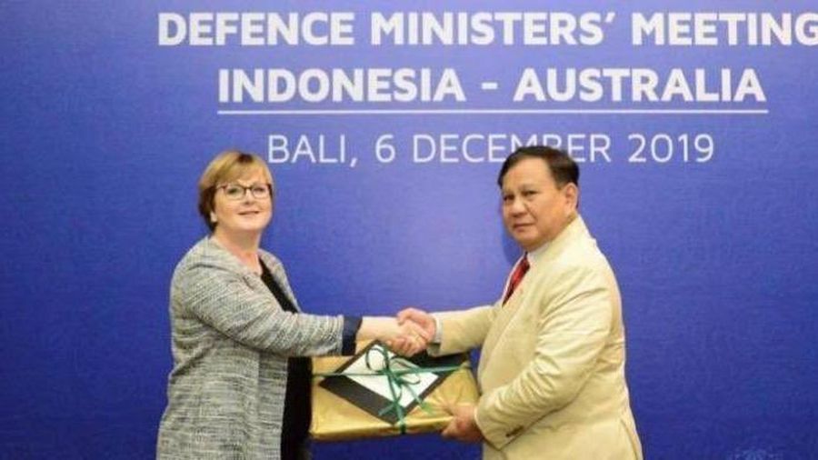 Menteri Pertahanan Australia Linda Reynolds bersama Menhan Prabowo Subianto (Twitter @lindareynoldswa)