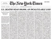 Dekati 100 Ribu, Headline NY Times Diisi Daftar Korban Corona