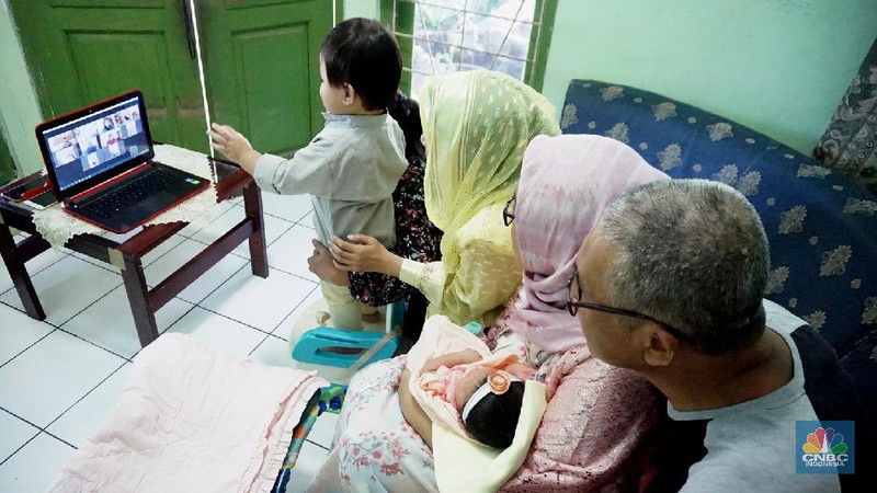 Lebaran via Virtual (CNBC Indonesia/Muhammad Sabki)